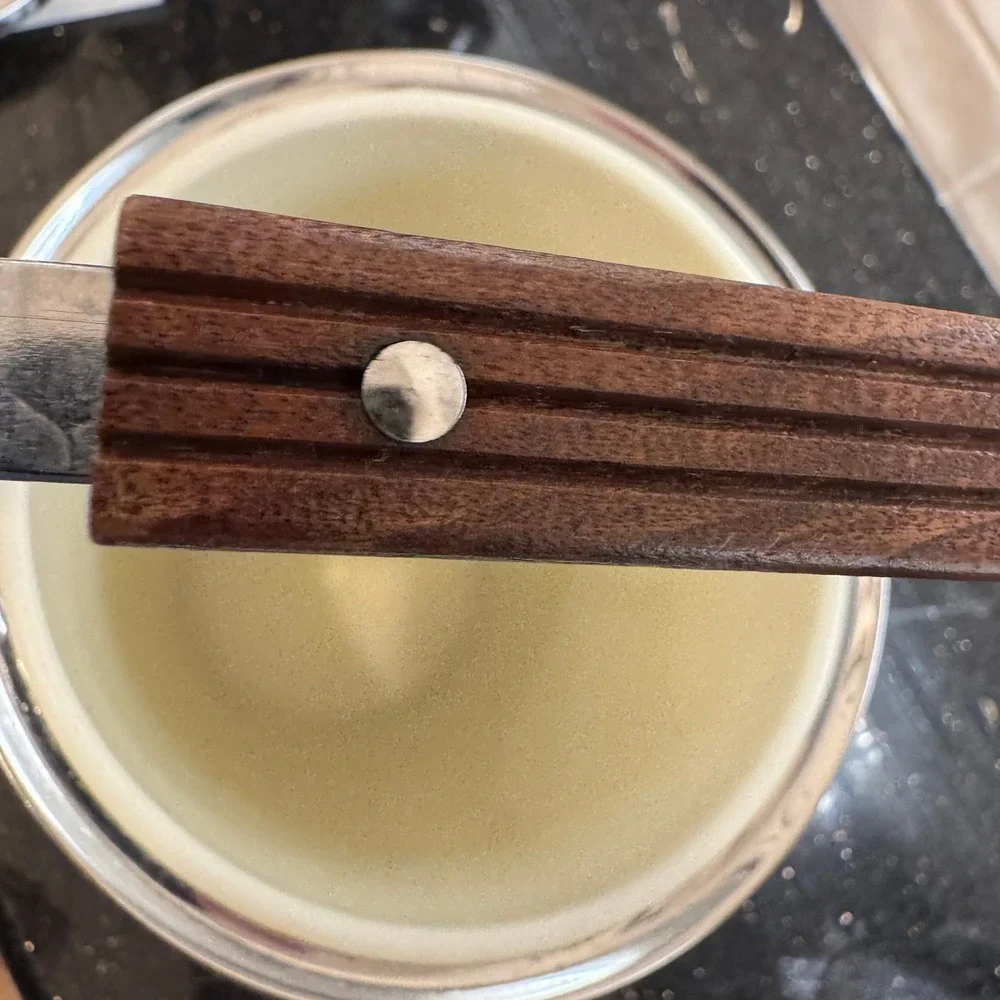 Vintage Kromex Ice Bucket‎ Faux Wood Grain Chrome Mid Century Modern Made in USA